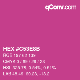 Farbcode: HEX #C53E8B | qconv.com