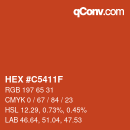 Código de color: HEX #C5411F | qconv.com