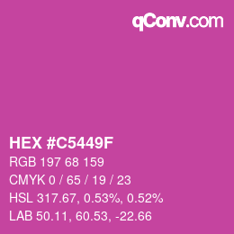 颜色代码: HEX #C5449F | qconv.com
