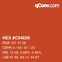 Color code: HEX #C54626 | qconv.com