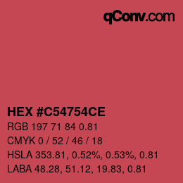 Código de color: HEX #C54754CE | qconv.com