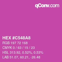 カラーコード: HEX #C548A8 | qconv.com