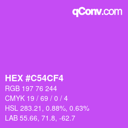 Farbcode: HEX #C54CF4 | qconv.com