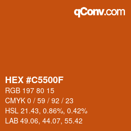 Código de color: HEX #C5500F | qconv.com