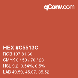 Código de color: HEX #C5513C | qconv.com