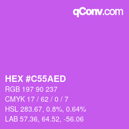 Farbcode: HEX #C55AED | qconv.com