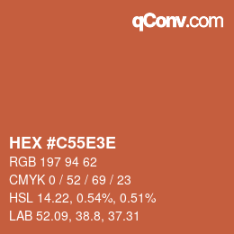 Color code: HEX #C55E3E | qconv.com