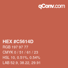 Color code: HEX #C5614D | qconv.com