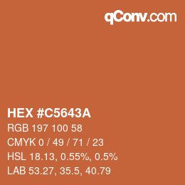 Código de color: HEX #C5643A | qconv.com
