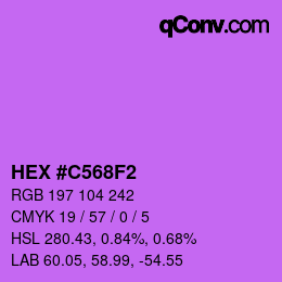 カラーコード: HEX #C568F2 | qconv.com