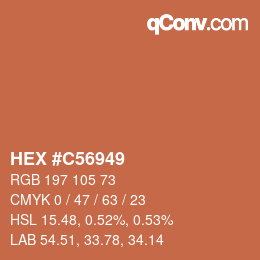 Color code: HEX #C56949 | qconv.com