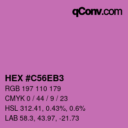 颜色代码: HEX #C56EB3 | qconv.com