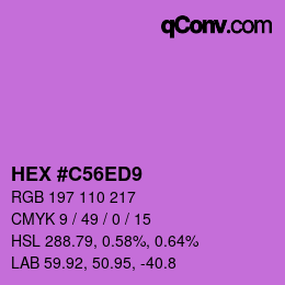 カラーコード: HEX #C56ED9 | qconv.com
