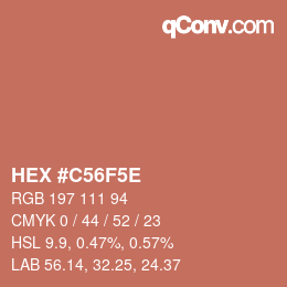 カラーコード: HEX #C56F5E | qconv.com