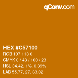 Color code: HEX #C57100 | qconv.com