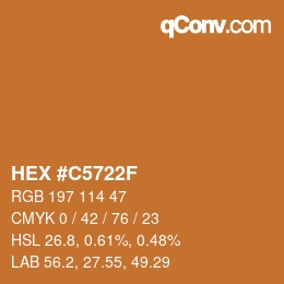 Color code: HEX #C5722F | qconv.com
