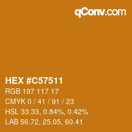 Color code: HEX #C57511 | qconv.com
