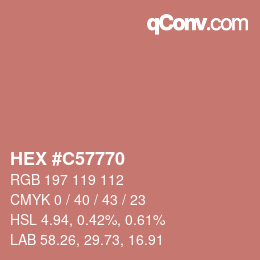Color code: HEX #C57770 | qconv.com