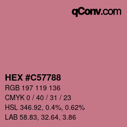 Farbcode: HEX #C57788 | qconv.com