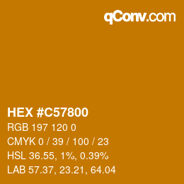 Color code: HEX #C57800 | qconv.com