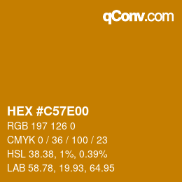 カラーコード: HEX #C57E00 | qconv.com