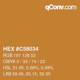 Color code: HEX #C58034 | qconv.com