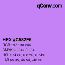 カラーコード: HEX #C582F6 | qconv.com