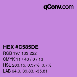 カラーコード: HEX #C585DE | qconv.com