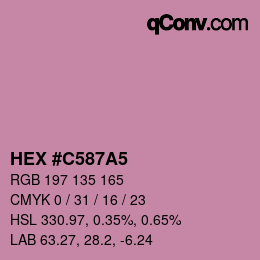 Code couleur: HEX #C587A5 | qconv.com