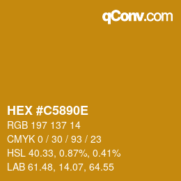 Color code: HEX #C5890E | qconv.com