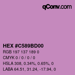 Farbcode: HEX #C589BD00 | qconv.com