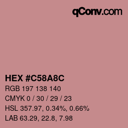 Color code: HEX #C58A8C | qconv.com