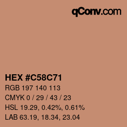 Color code: HEX #C58C71 | qconv.com