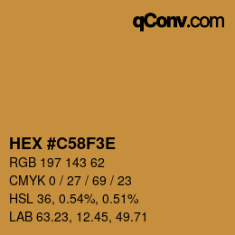 Color code: HEX #C58F3E | qconv.com