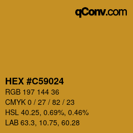 Color code: HEX #C59024 | qconv.com