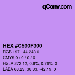 Farbcode: HEX #C590F300 | qconv.com