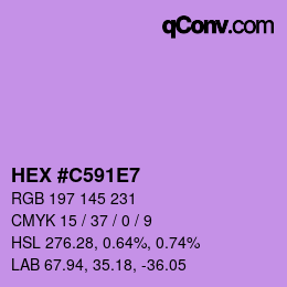 Color code: HEX #C591E7 | qconv.com