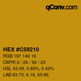 カラーコード: HEX #C59210 | qconv.com