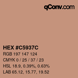 Color code: HEX #C5937C | qconv.com