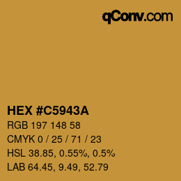 カラーコード: HEX #C5943A | qconv.com