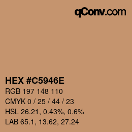 颜色代码: HEX #C5946E | qconv.com