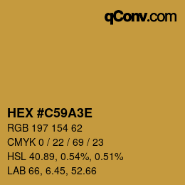 Color code: HEX #C59A3E | qconv.com