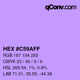Color code: HEX #C59AFF | qconv.com