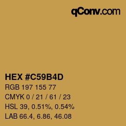 Color code: HEX #C59B4D | qconv.com