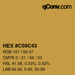 Farbcode: HEX #C59C43 | qconv.com