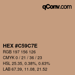 Farbcode: HEX #C59C7E | qconv.com