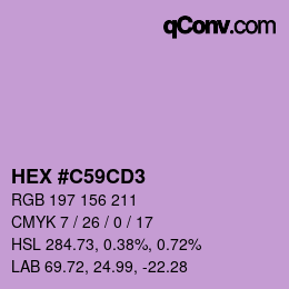 颜色代码: HEX #C59CD3 | qconv.com