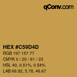 Color code: HEX #C59D4D | qconv.com