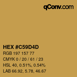 Color code: HEX #C59D4D | qconv.com