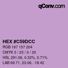 カラーコード: HEX #C59DCC | qconv.com